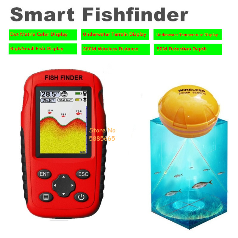 Fishing Boat Depth Finder - Détecteur de poissons intelligent et portable,