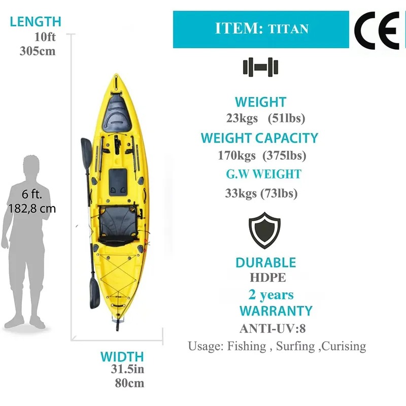 Kayak de pêche monoplace de 10 - Fishing Boat Paddle avis et prix